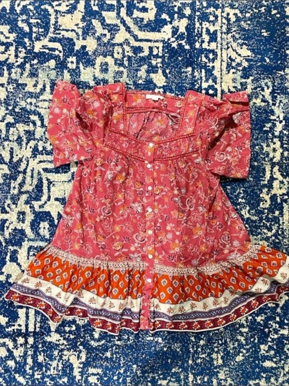 beachlunchlounge Women’s Floral Cotton Tunic Size Small